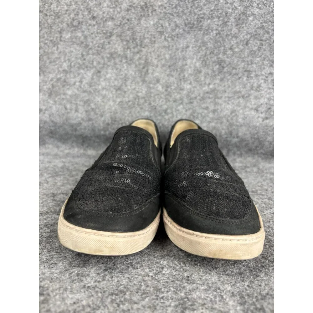 Paul Green Shoes Womens Size 6 Black Leather‎ Sequin Slip On Casual Sneakers